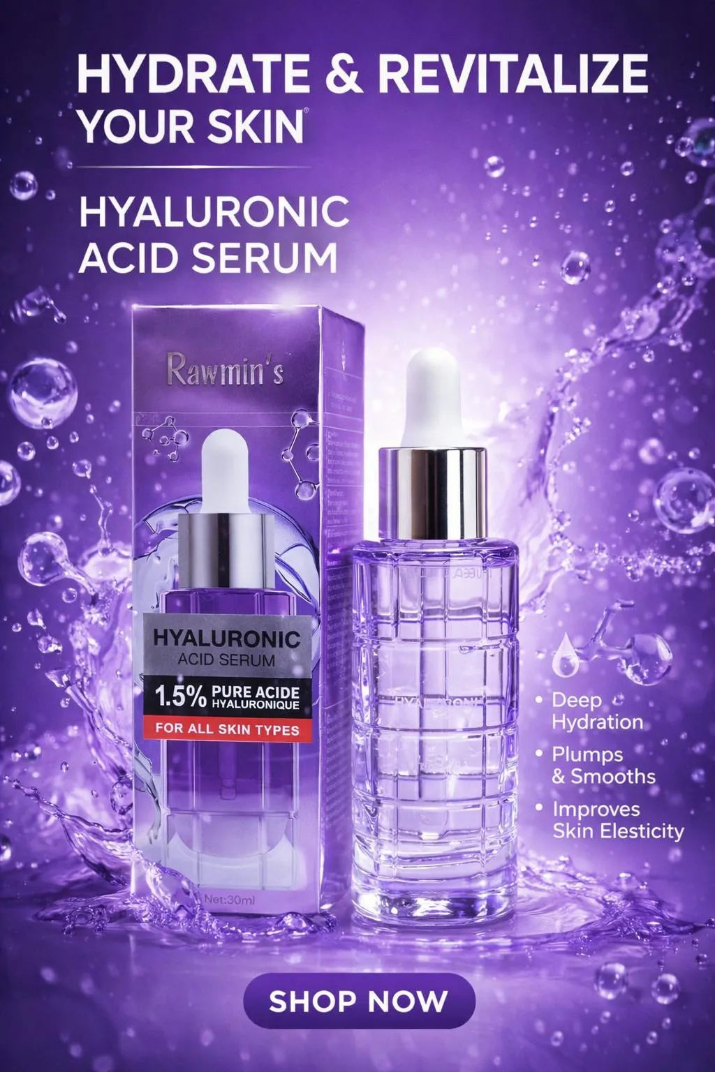 Ravmin's Hyaluronic Acid Serum for All Skin Types
