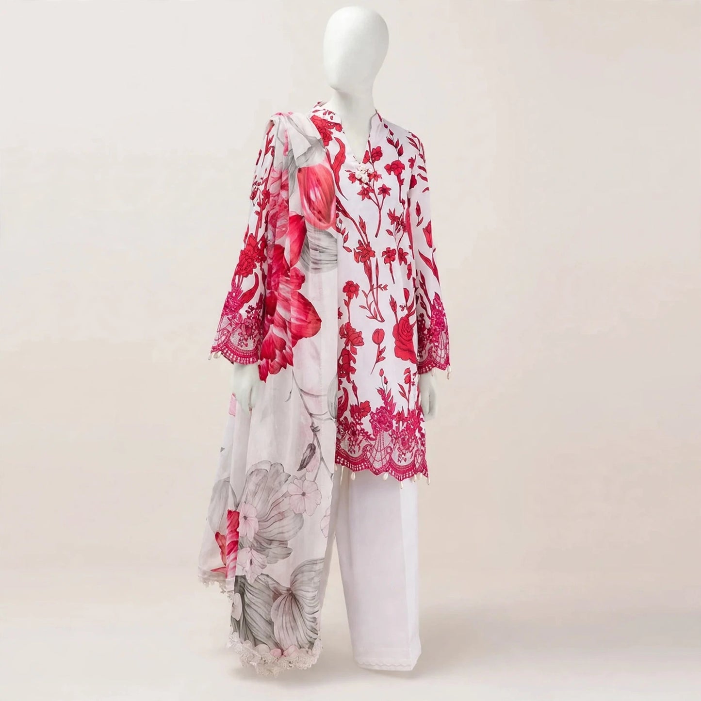 3 Piece Women's Unstitched Lawn Digital Print Suit