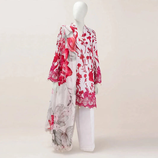 3 Piece Women's Unstitched Lawn Digital Print Suit