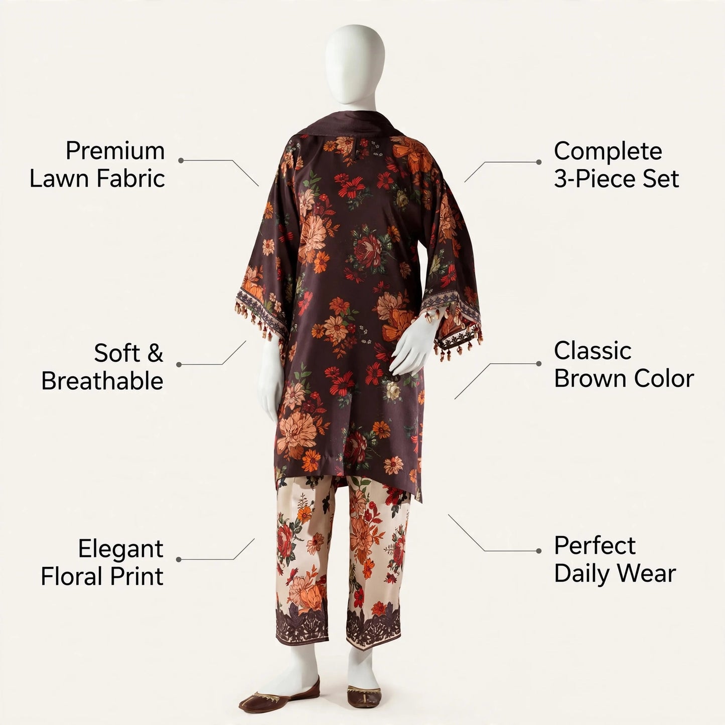 3-Piece Lawn Suit Digital Printed Lawn