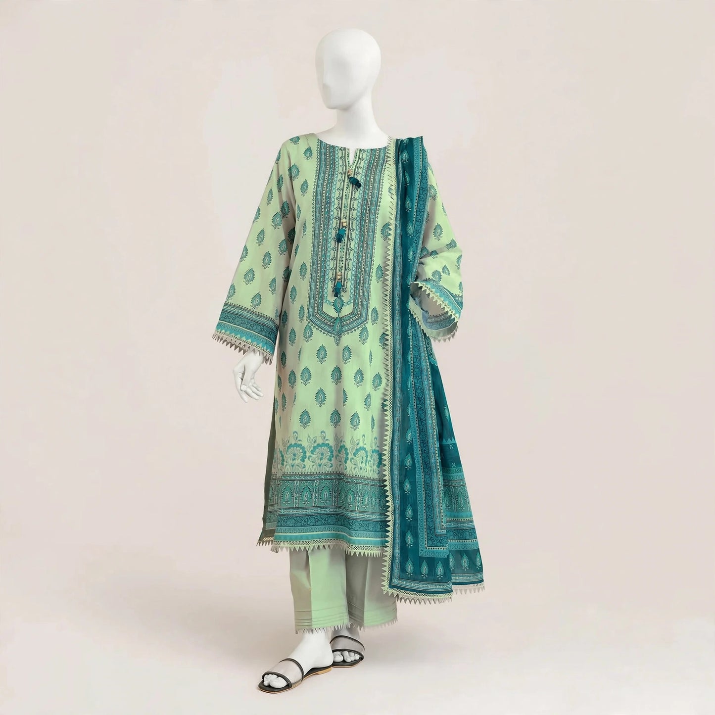 3 Pcs Women's Unstitched Printed Suit