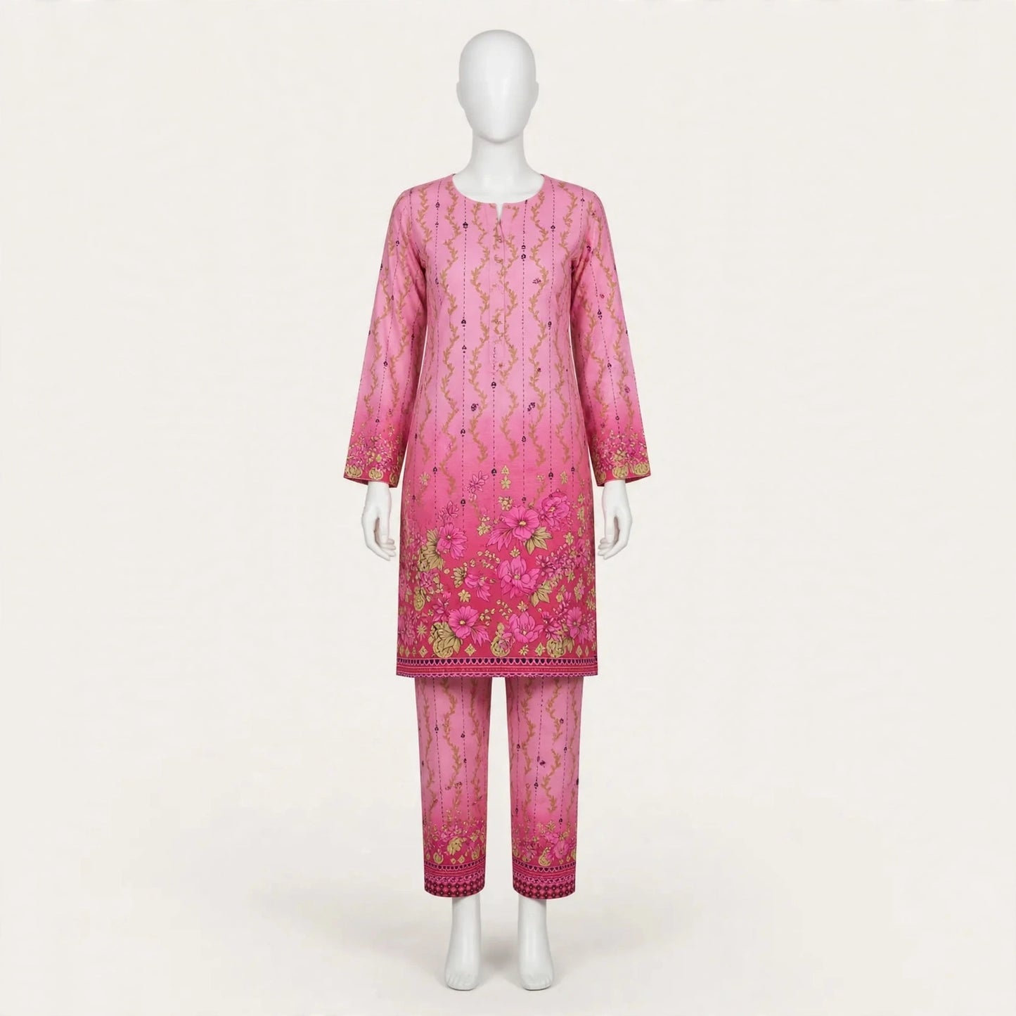 2 Pcs Women's Unstitched Printed Suit