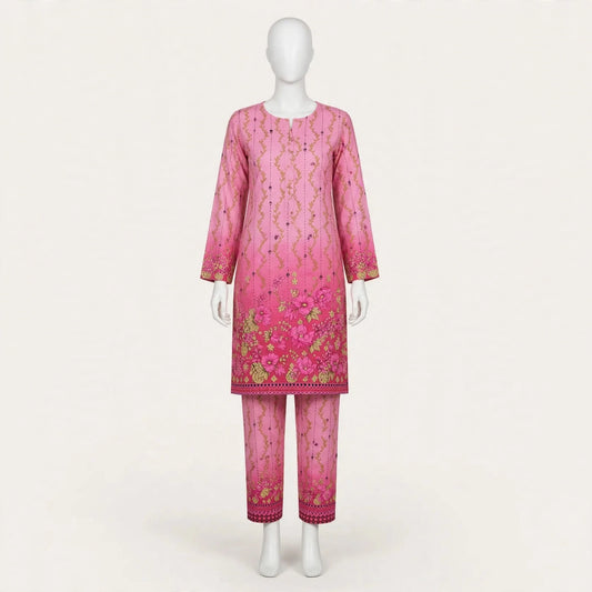 2 Pcs Women's Unstitched Printed Suit
