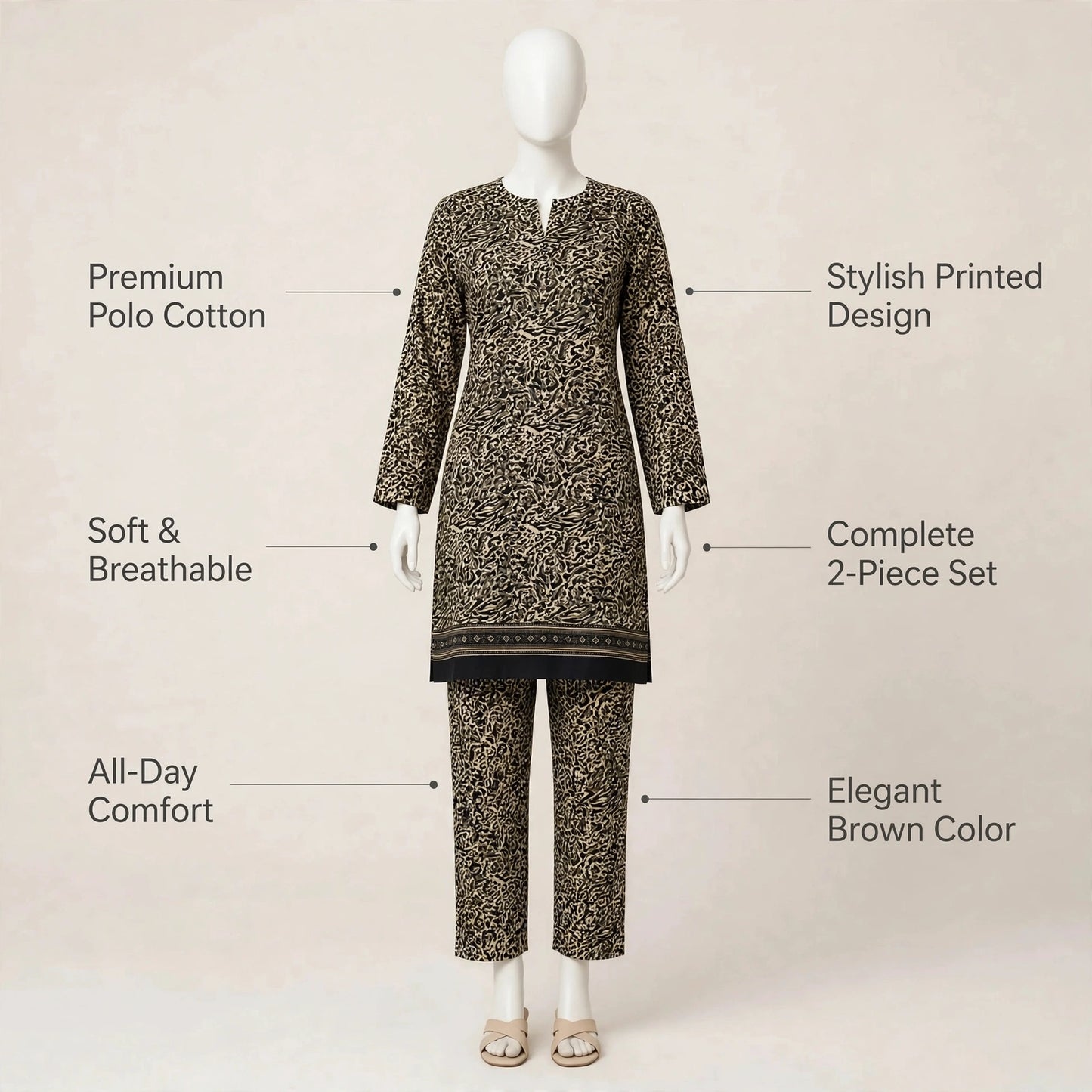 2 Pcs Women's Unstitched Printed Suit