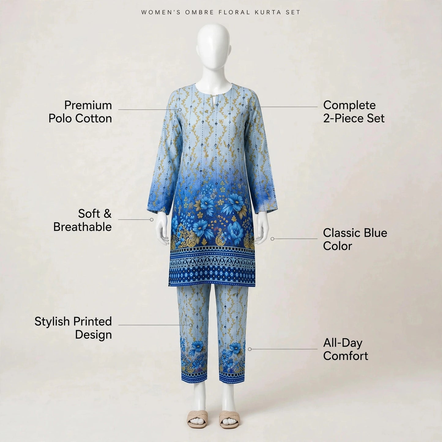 2 Pcs Women's Unstitched Printed Suit
